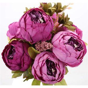 Fake Flowers Vintage Artificial Peony Silk Flowers Wedding Home Decoration Cute